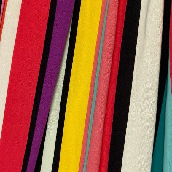 New York & Co Maxi Skirt Size L Dopamine Art Deco Striped Psychedelic - Picture 5 of 13